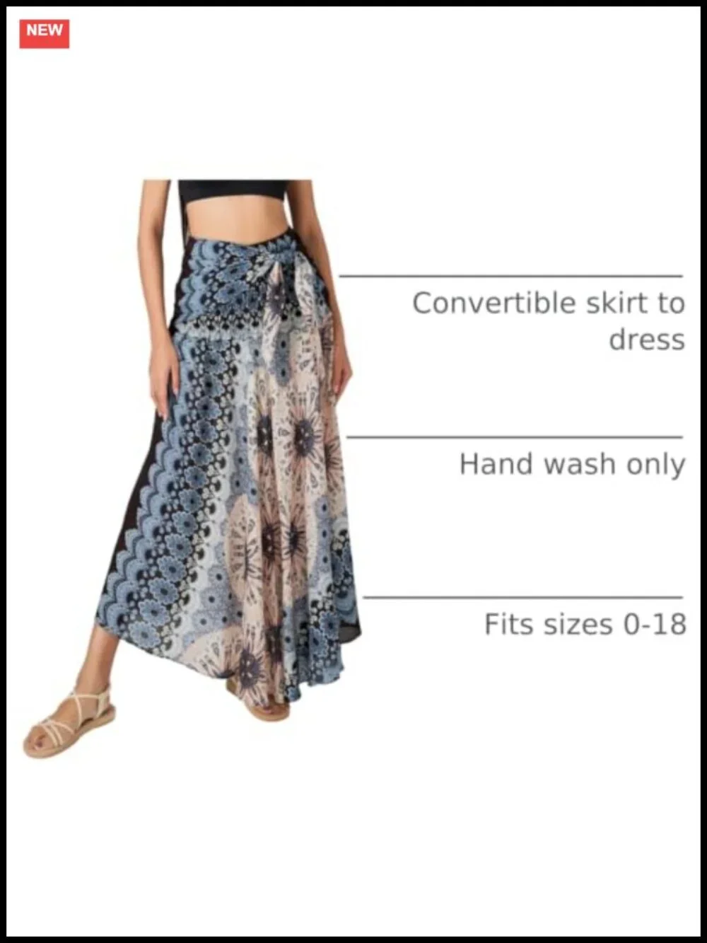 Boho Maxi Skirt for Women - Lightweight Rayon Wrap Skirt
